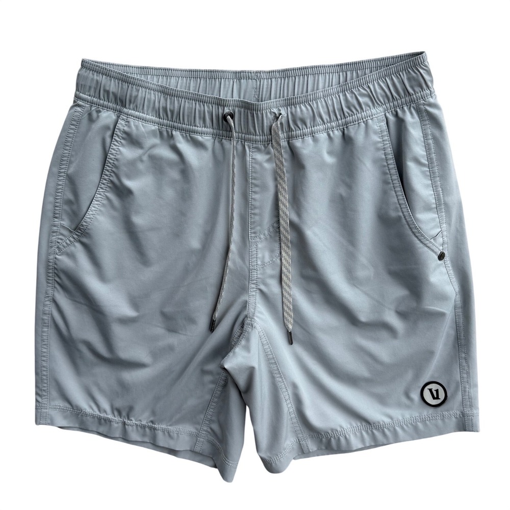 VUORI MEN'S KORE SHORT 7", Gray Lined Athletic Swim Training Drawstring Size S